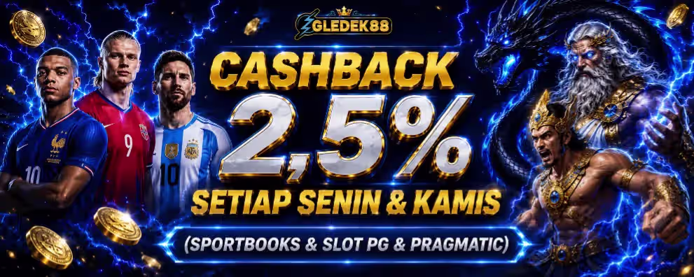 Bonus Rebate Cashback Harian - Home Banner GLEDEK88